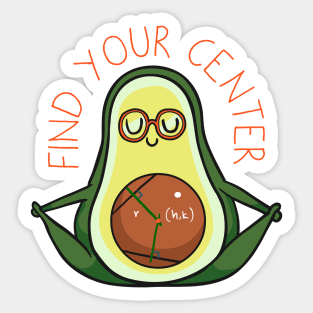 Find Your Center Avocado Yoga Sticker